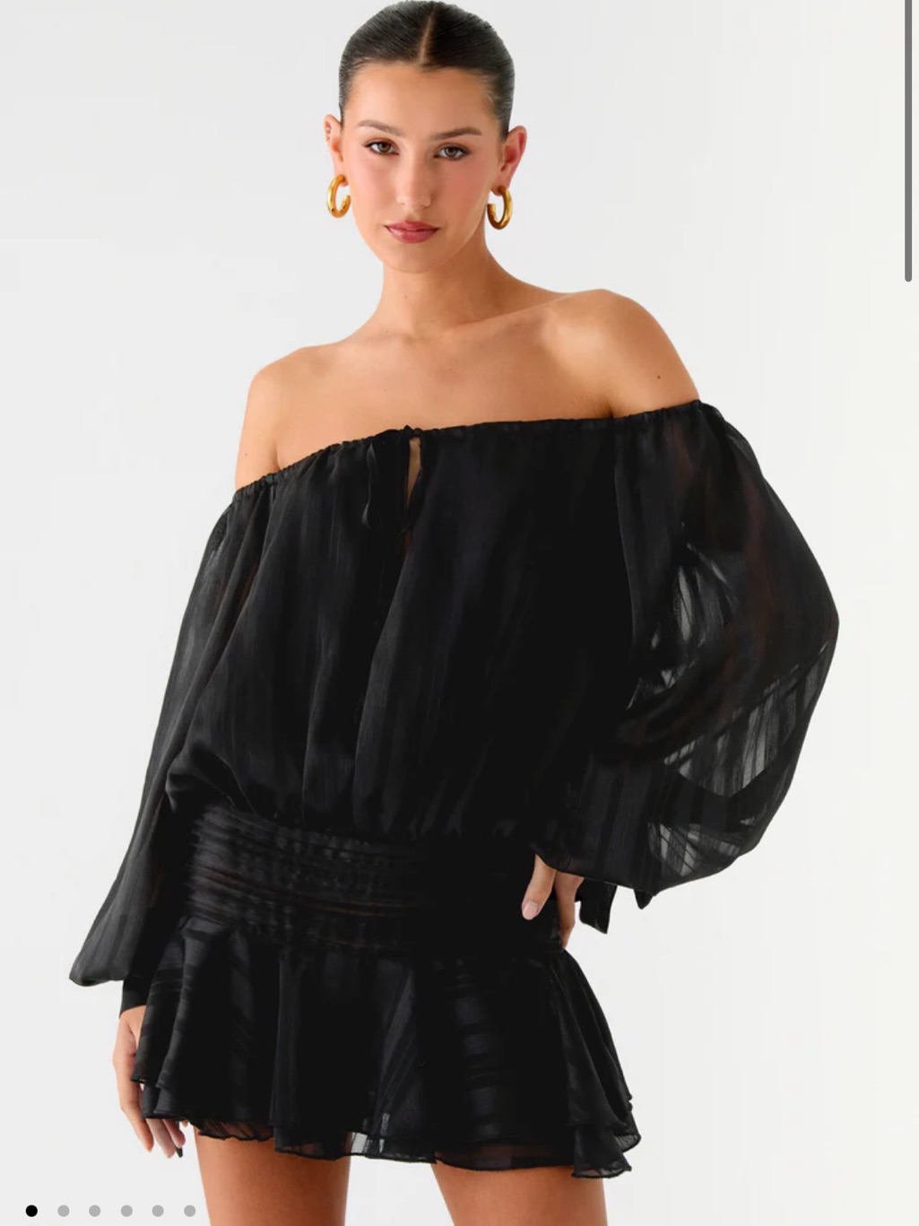 Peppermayo Eira Balloon Sleeve Mini Dress (Black Size 2)